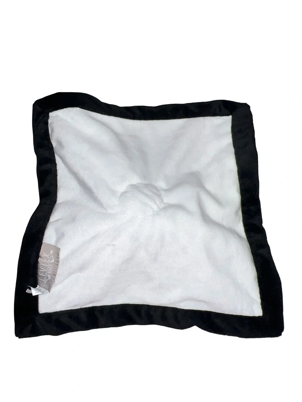 Levtex Baby Teddy Bear Lovey Plush Security Blanket Black  White Triangles